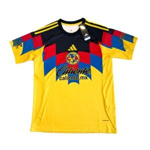 Adidas Club America 2025/26 Home Yellow Jersey Fan Edition Size L Slim Fit - NWT
